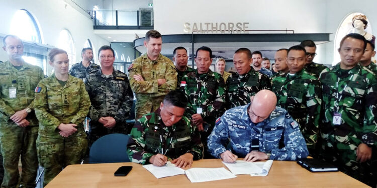 Tentara Nasional Indonesia (TNI) dan Australian Defence Force (ADF) sepakati kerja sama Latihan Bersama (Latma) dalam The exercise Woomera Keris 2024, pada bulan November 2024 mendatang di Hmas, Kuttabul, Sydney, Australia, Sabtu, (27/7/2024). Foto. tni.mil.id