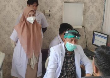 foto : Pelayanan pasien di poliklinik THT RSU Cut Meutia, Kabupaten Aceh Utara, Provinsi Aceh