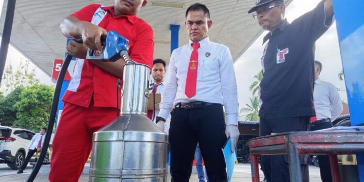 Foto : Satuan Reskrim Polres Aceh Utara sidak SPBU